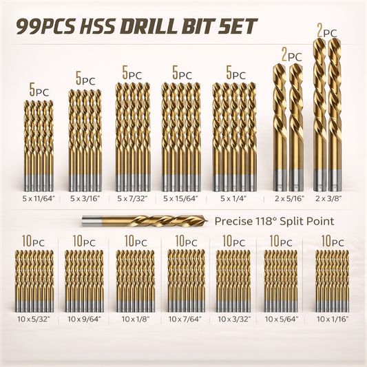 99PCS HSS Drill Bit Set