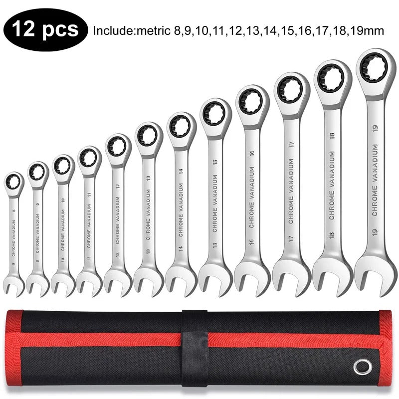 12 pieces Ratchet Spanner Wrench Set