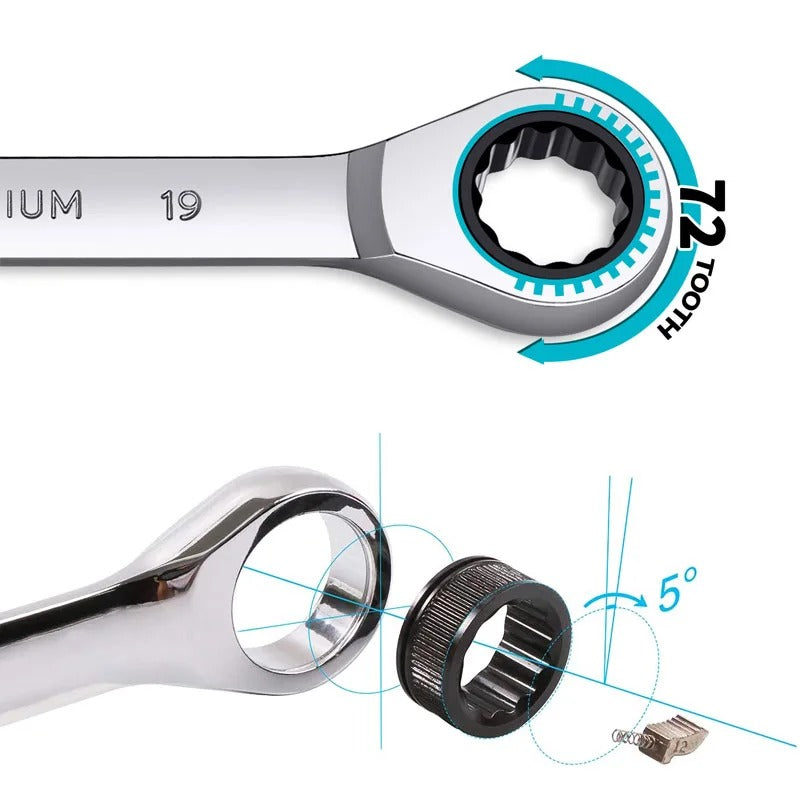 12 pieces Ratchet Spanner Wrench Set