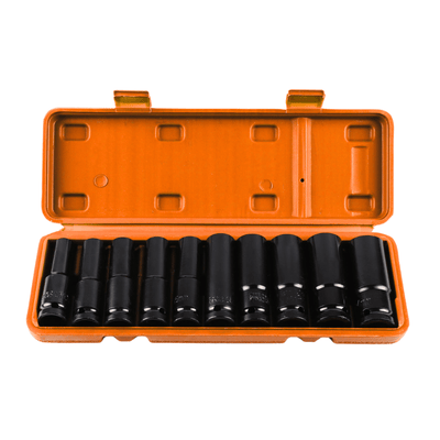IRONVOLT 216-piece deep impact socket set with various sizes, featuring durable chrome finish and ratchet handles.