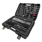 Set of IRONVOLT 218-piece tool set with various hand tools and accessories for home improvement and DIY projects.