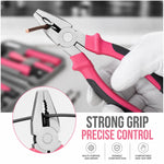 IRONVOLT 24-piece pink girls' tool kit with small hand tools and accessories, ideal for young DIY enthusiasts.