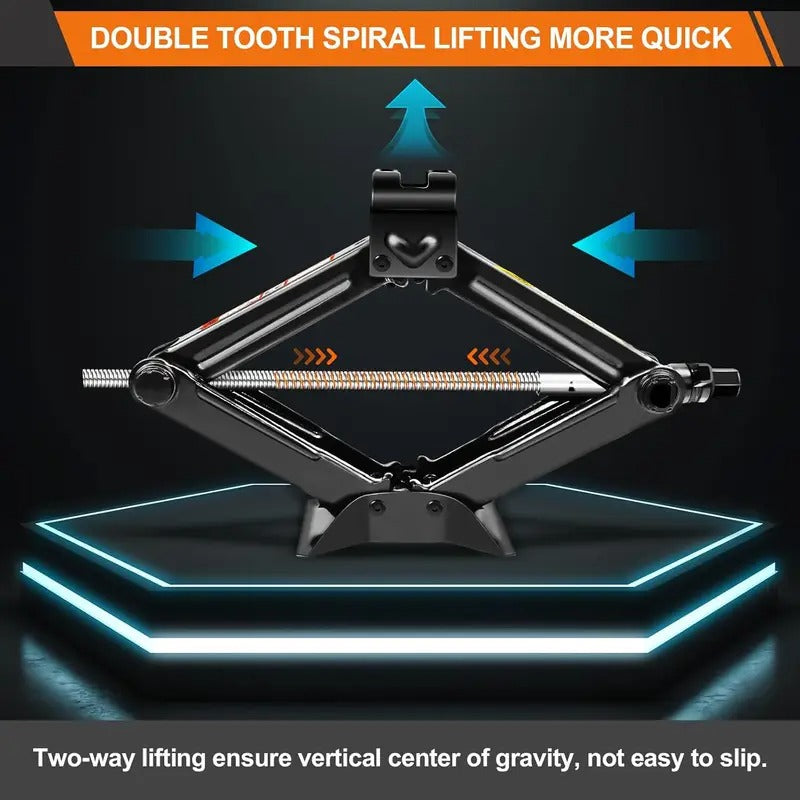 Car Scissor Jack with Ratchet Spanner