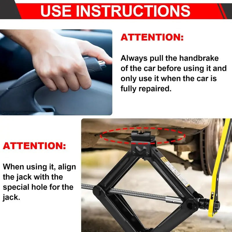 Car Scissor Jack with Ratchet Spanner