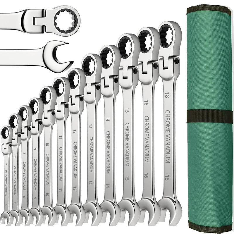 Ratchet Spanner Wrench Set 8-22mm